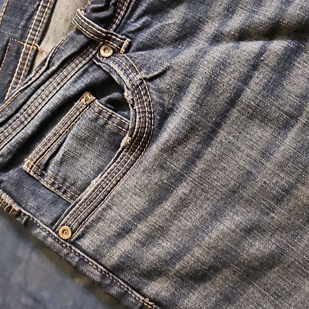 BKE Nolan Straight Dark Blue Denim Jeans 40S - Picture 16 of 16